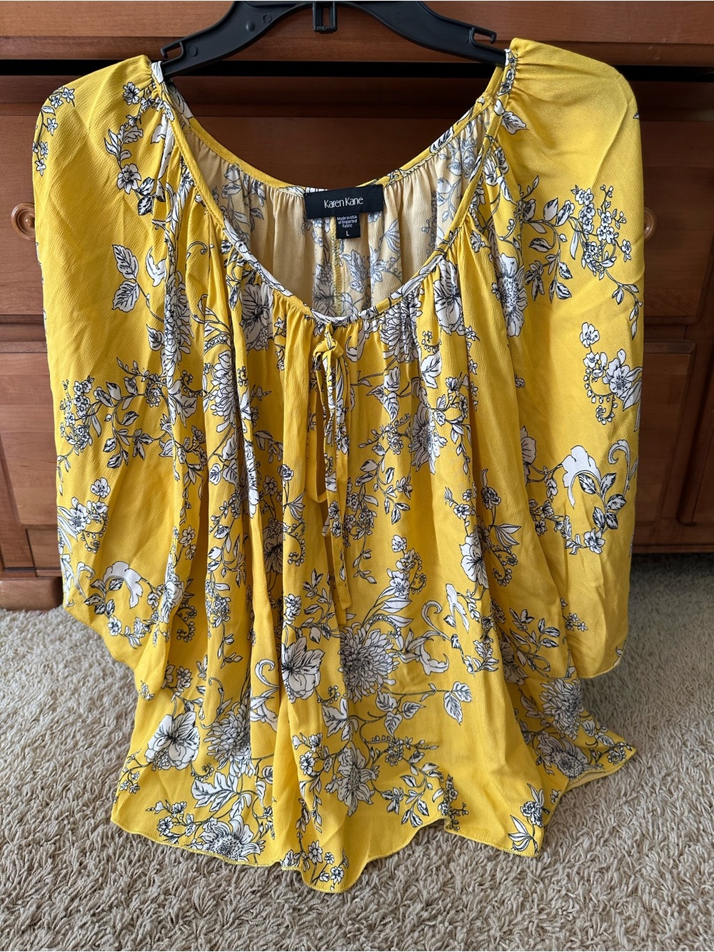 NWOT KAREN KANE FLORAL PEASANT TOP